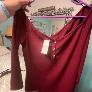 New burgundy top